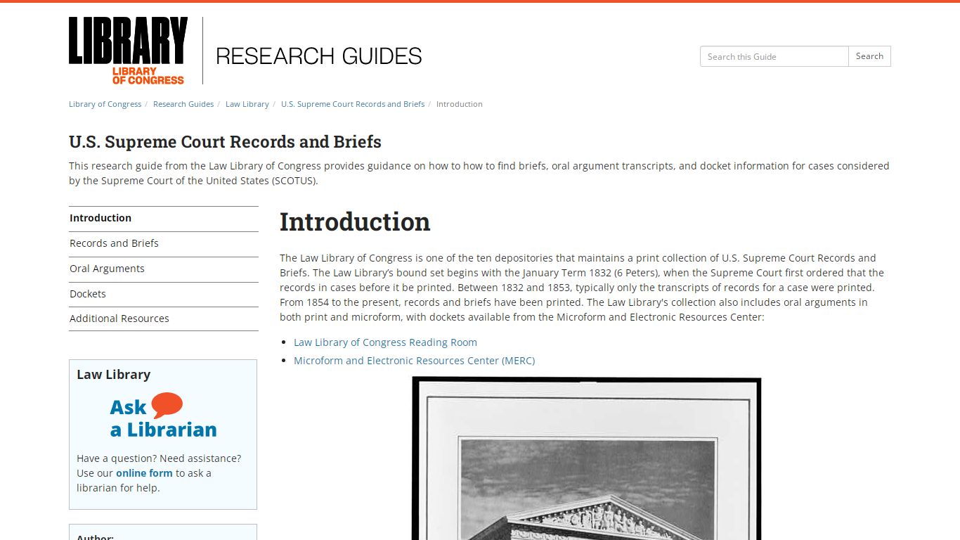 Introduction - U.S. Supreme Court Records and Briefs - Research Guides ...